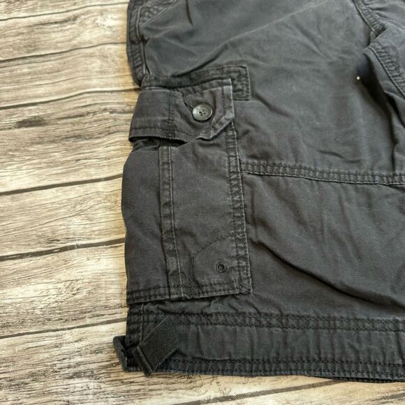 Urban Pipeline Men's Faded Black Cargo Shorts Button Pockets 29 Knee Length Zip - Picture 6 of 10
